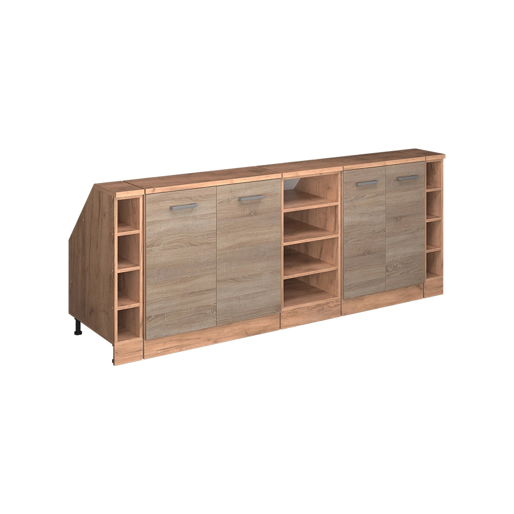 Mobile cucina sottotetto R-Line Sonoma/Rovere dorato 210 cm Set di 5 carcasse armadio profondità 60 cm Vicco