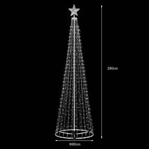 Albero Natale Luminoso Colore Bianco Caldo 753 LED 280cm Decorazione per Esterno
