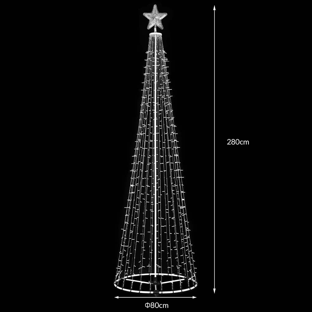Albero Natale Luminoso Colore Bianco Freddo 753 LED 280cm Decorazione per Estern