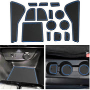 Accessori per Opel Corsa F 2020-2023 2024, Tappetini in gomma per console centrale Antislip, Tappetino Antislip per bicchiere, Tappetino in gomma per manubrio, Corsa F, Manubrio manuale, Accessori per auto (Blu)