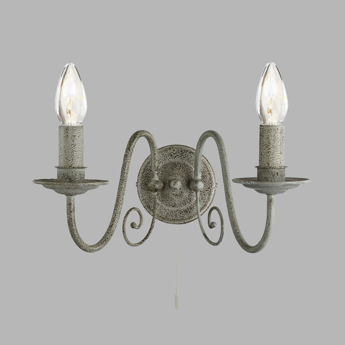 Applique Contemporanea Greythorne Acciaio Grigio 2 Luci E14