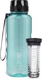 Bottiglia Sportiva XL per Fitness Studio Esterno Viaggio - Ossidiana 720°DGREE 1,5 Litri con Infusore per Frutta e Claro Crystal BPA-Free Lekvrij Riciclabile
