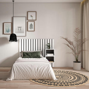 Testiera e Comodini, 133x107x3cm, Letto 80,90,110cm, Pannelli, Bianco RF3570