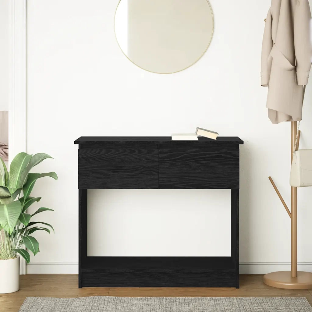 Tavolo Consolle con Cassetti Nero 85,5x38,5x74,5 cm 861392
