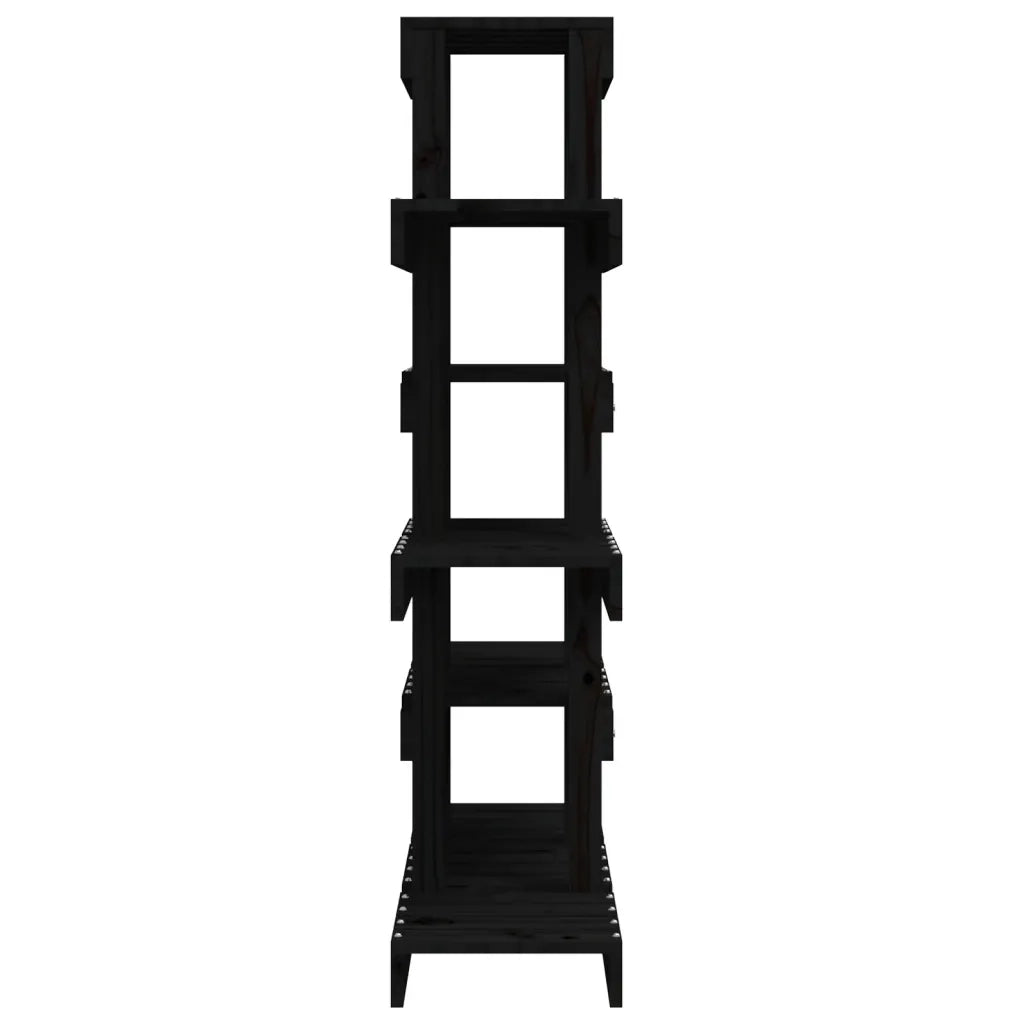 Supporto per Piante Nero 85x25x109,5 cm Legno Massello di Pino 822091