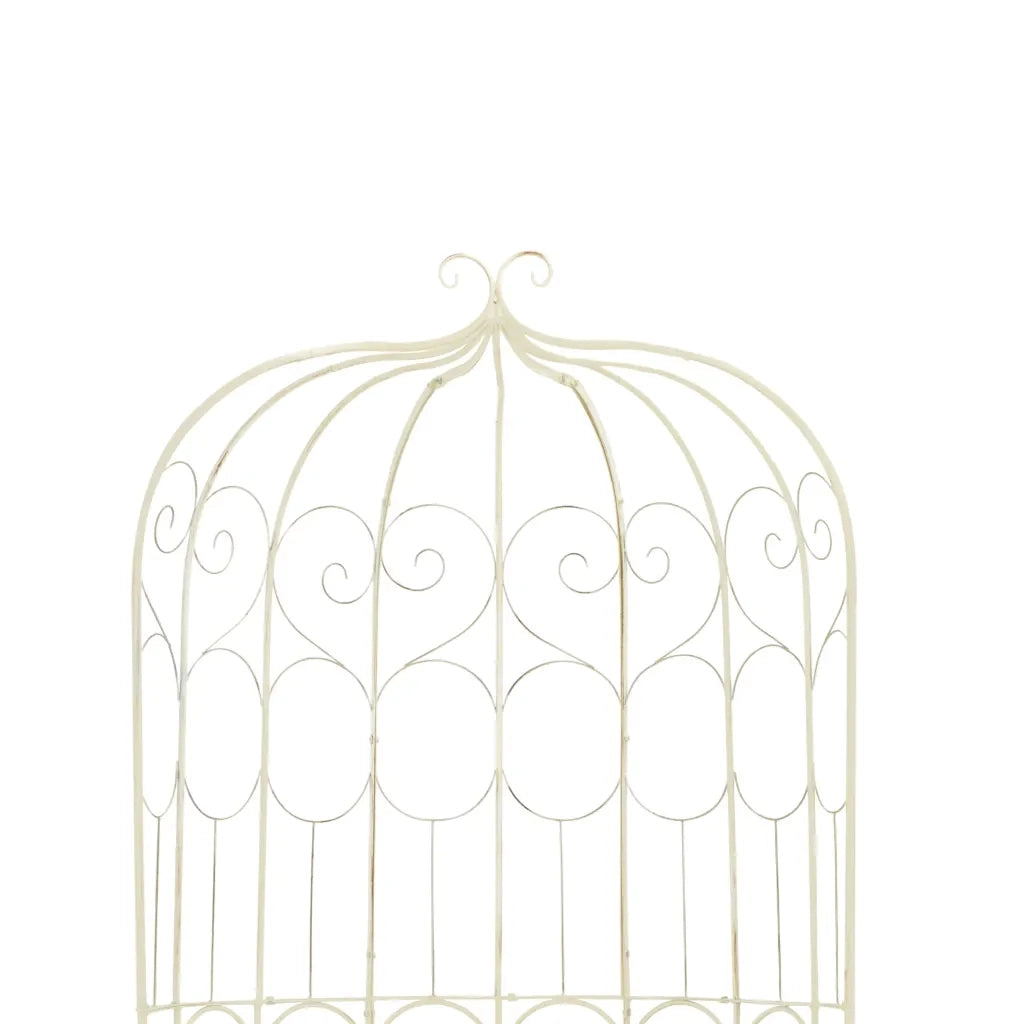 Panchina da Giardino 95 cm in Ferro Bianco Anticato cod mxl 49366