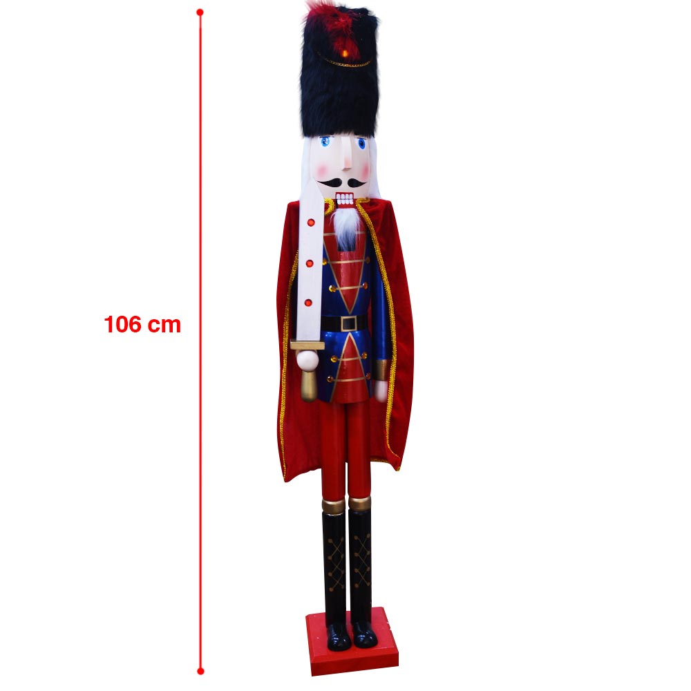 Soldato Schiaccianoci di Natale in Legno Altezza 106 cm Decorazioni Natalizie