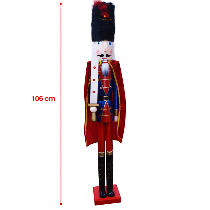Soldato Schiaccianoci di Natale in Legno Altezza 106 cm Decorazioni Natalizie