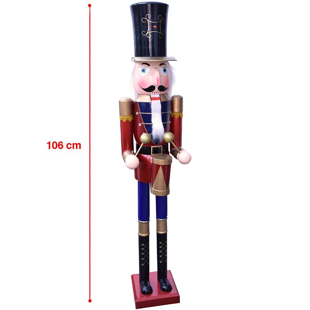 Soldato Schiaccianoci di Natale in Legno Altezza 106 cm Decorazioni Natalizie