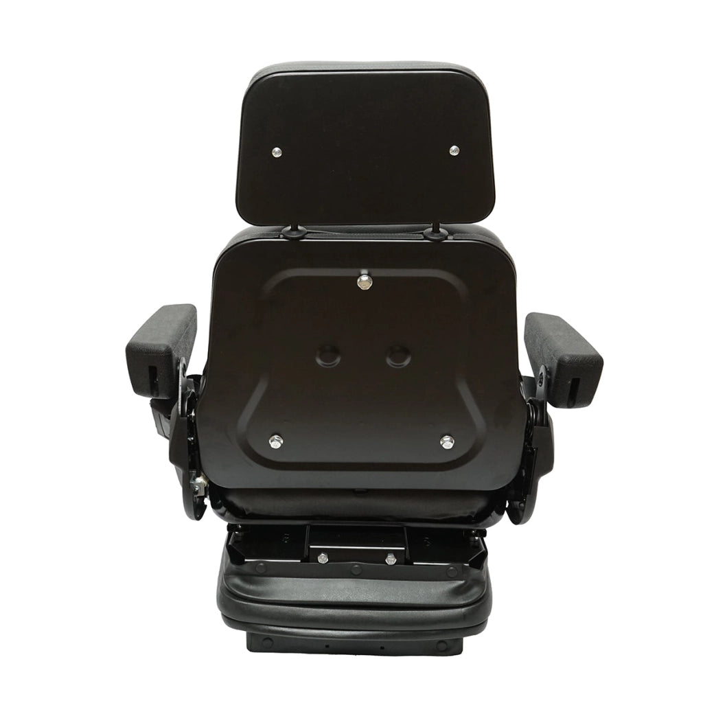 Sedile universale regolabile per trattore con cintura di sicurezza, braccioli e sospensione meccanica 830x610mm