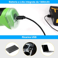 Forbici Cesoie Sfoltirami Elettrico a Batteria Tagliaerba Tagliasiepi USB 2 Lame