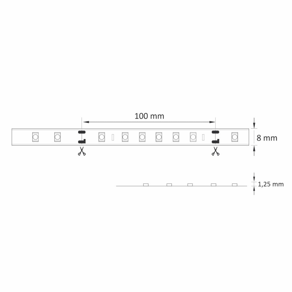 Kit striscia LED 24V 2m IP20 4000K ON/OFF con alimentatore Polux
