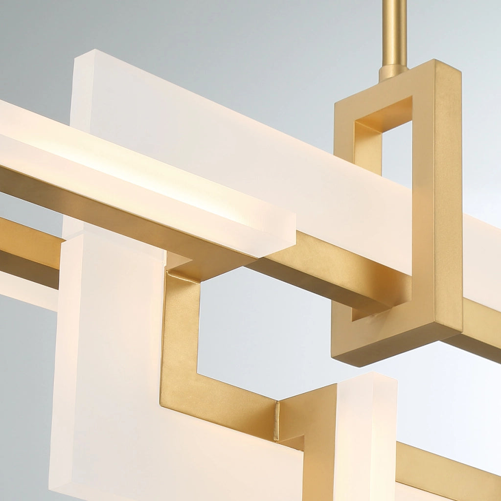 Lampada a sospensione geometrica Quintiesse Inizio 84cm oro LED 46W