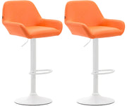 Set 2 Sgabelli Bar Braga In Similpelle arancione,bianco