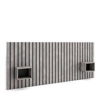 Testiera e Comodini, 258x107x3cm, Letto 150,160,180cm, Pannelli, grigio cemento RF3577