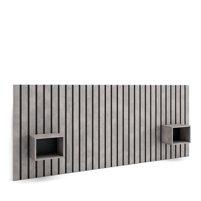 Testiera e Comodini, 258x107x3cm, Letto 150,160,180cm, Pannelli, grigio cemento RF3577
