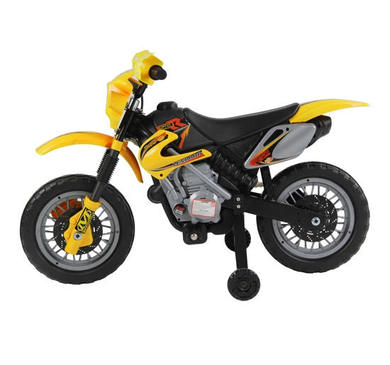 Moto Elettrica per Bambini con Rotelle ¨C zephmum ¨C 102x53x66cm Giallo
