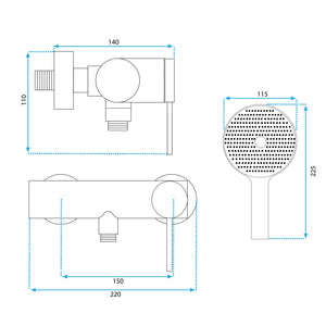 Rubinetto Doccia Rea Clif Black Matt