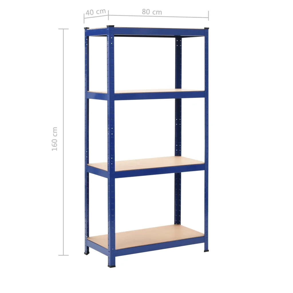 Mensola 4 Strati Blu in Acciaio e Legno Multistrato cod mxl 42927