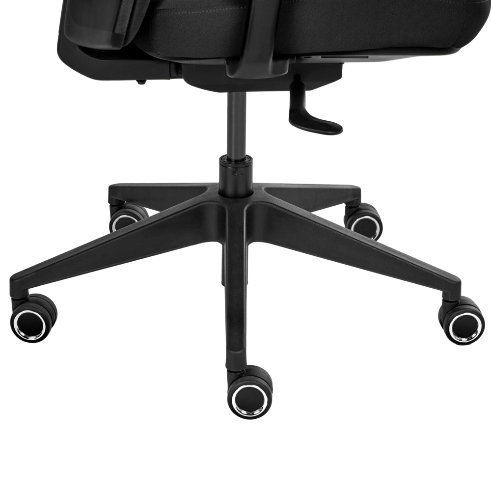 Sedia da ufficio ergonomica con schienale regolabile, seduta scorrevole, braccioli regolabili e supporto lombare nero