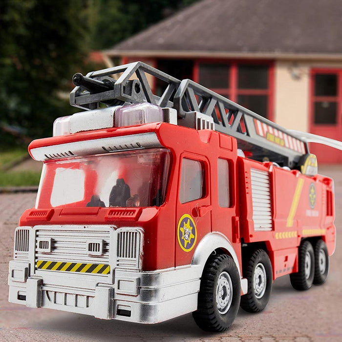 Camion dei Pompieri Giocattolo a Batteria con Pompa Spruzza Acqua Luci Suoni