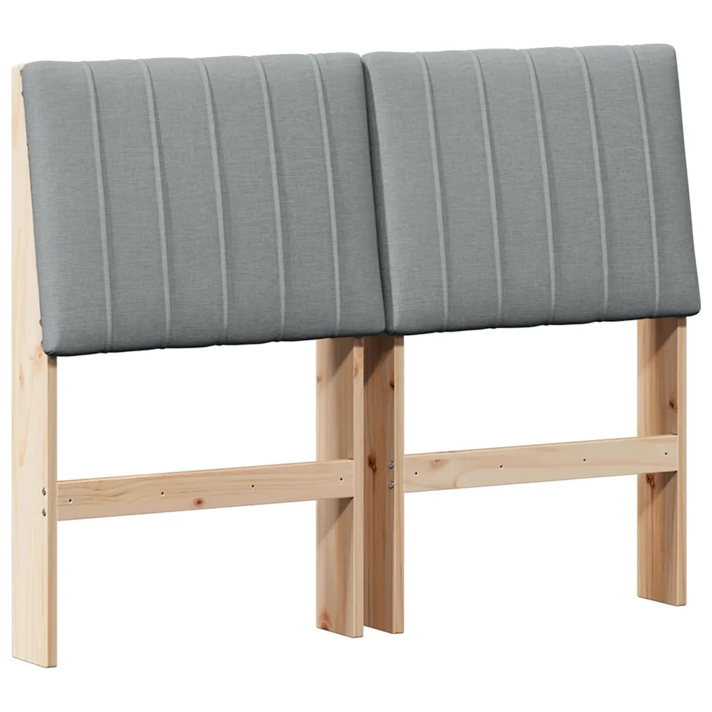 Testiera imbottita-Testiera con Cuscini-Testata Grigio chiaro 120 cm Pino massello 664840