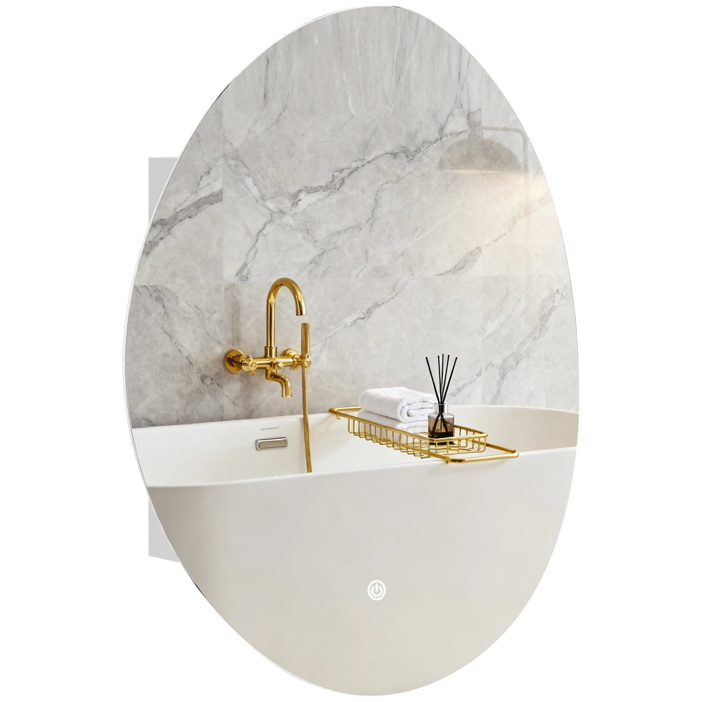 Armadietto bagno con specchio LED ¨C zephmum ¨C bianco 50x14x70cm