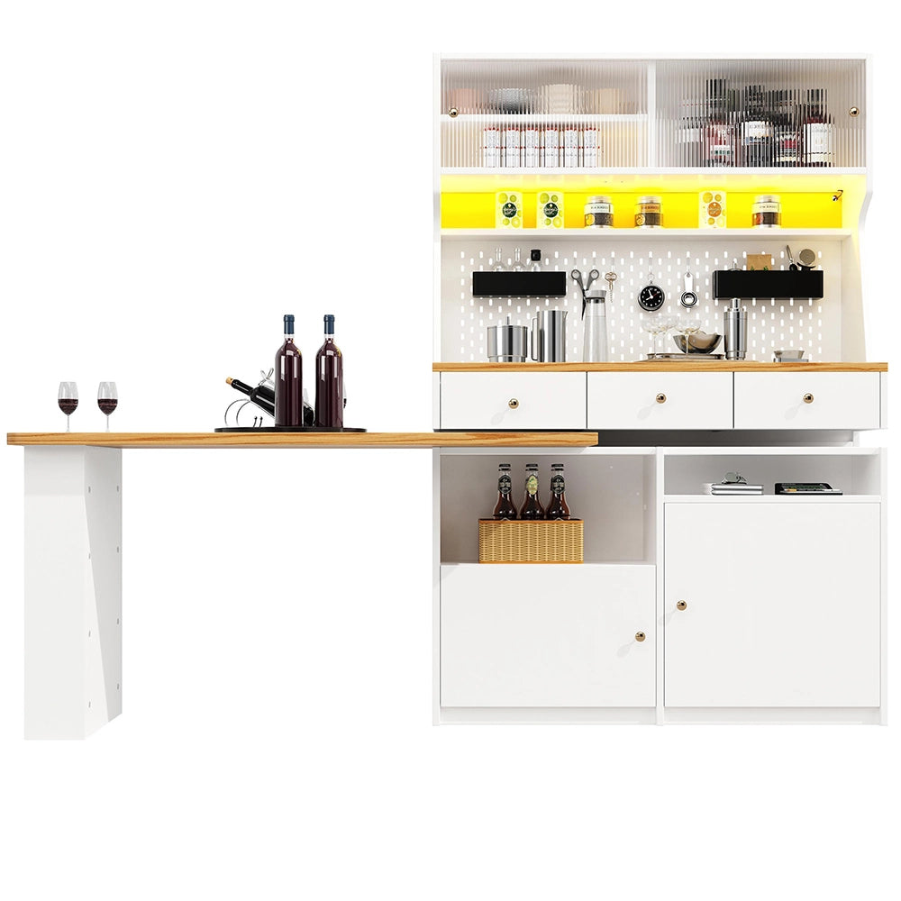 Armadio cucina alto - Xylo - 2 ante e 3 cassetti bianco 137x45x178cm