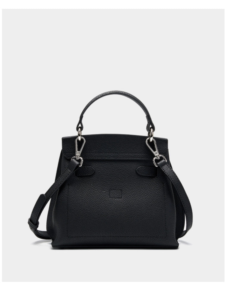 Borsa a tracolla Lindy Small in vera pelle nera