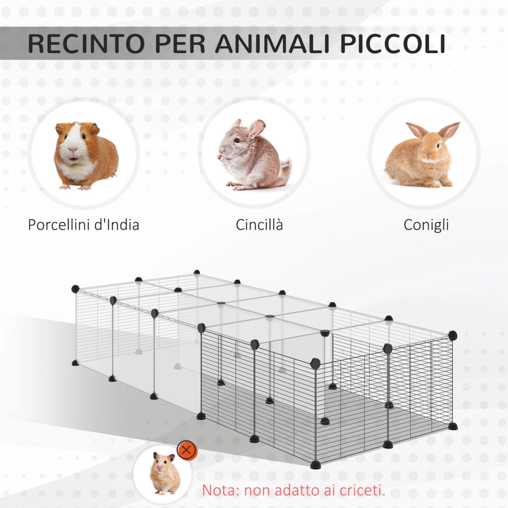 Recinto per Animali Modulabile ¨C zephmum ¨C Nero, Acciaio e PP, 140x70x70 cm