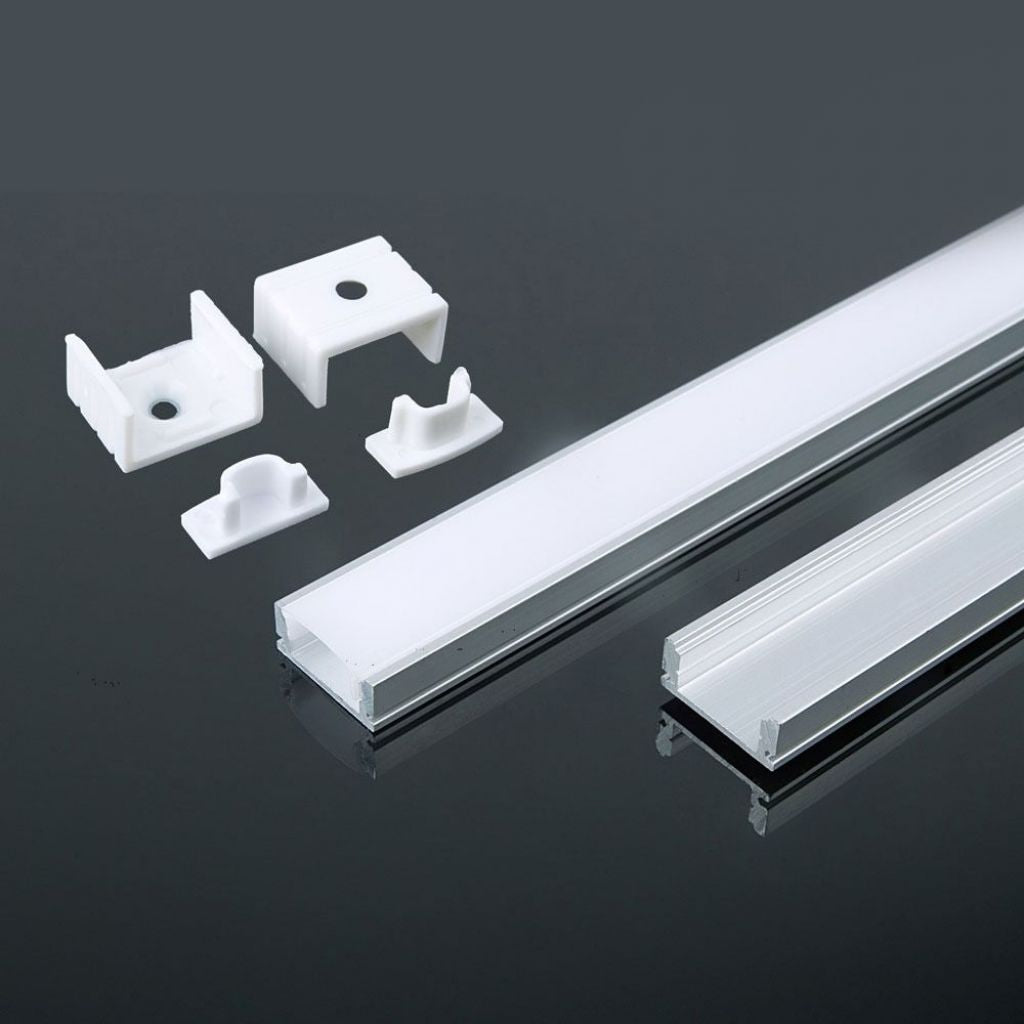 Kit di montaggio della striscia a LED con aluminio diffusore2000* 17,4* 7mm alloggiamento bianco