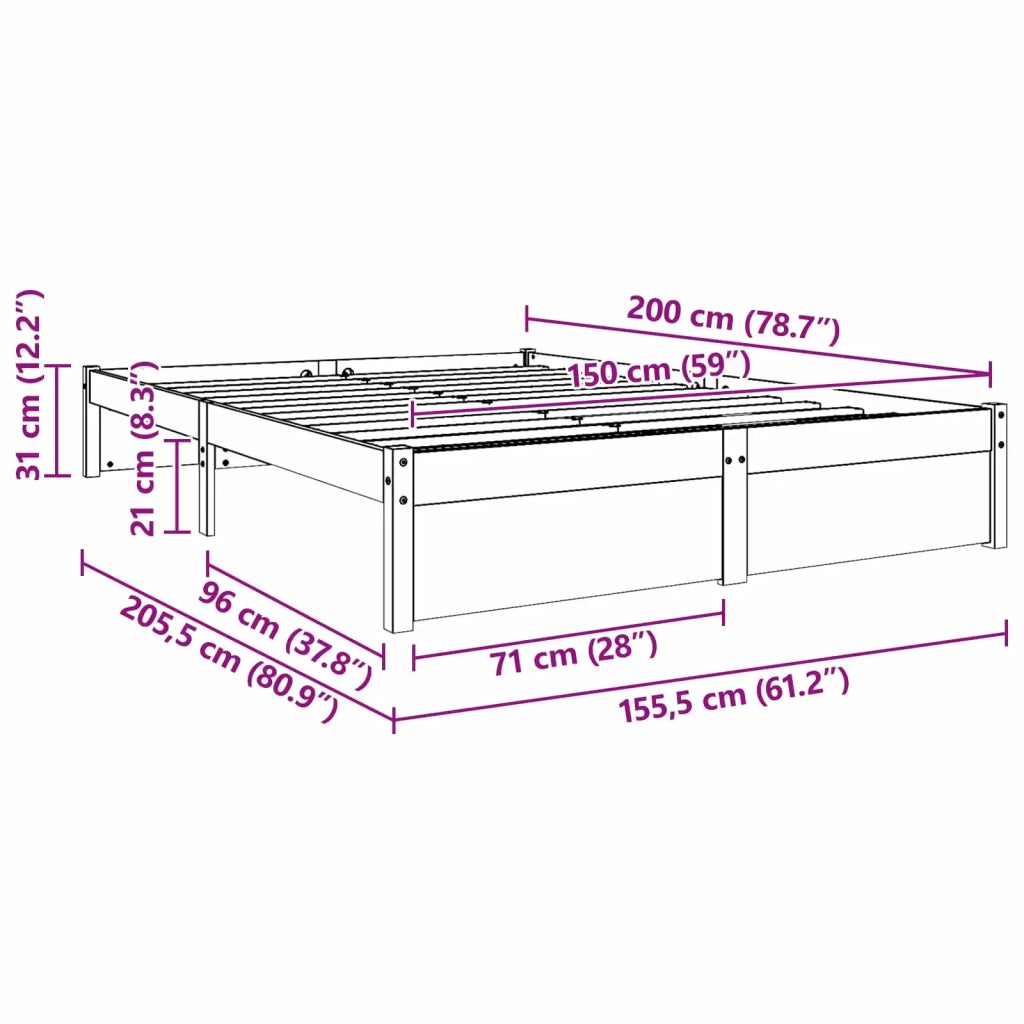 Struttura del letto Marrone cerato 150 x 200 cm