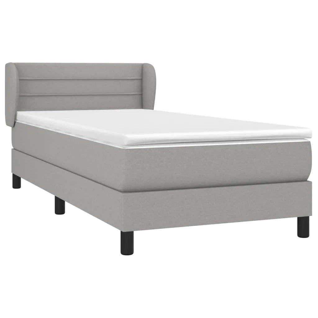 Giroletto a Molle con Materasso Grigio Chiaro 90x190 cm Tessuto 3126285
