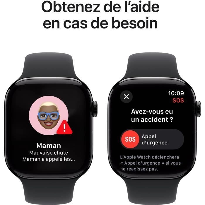 Apple Watch Series 10 GPS - 46 mm - Cassa in alluminio Jet Black - Cinturino Sport nero - M/L