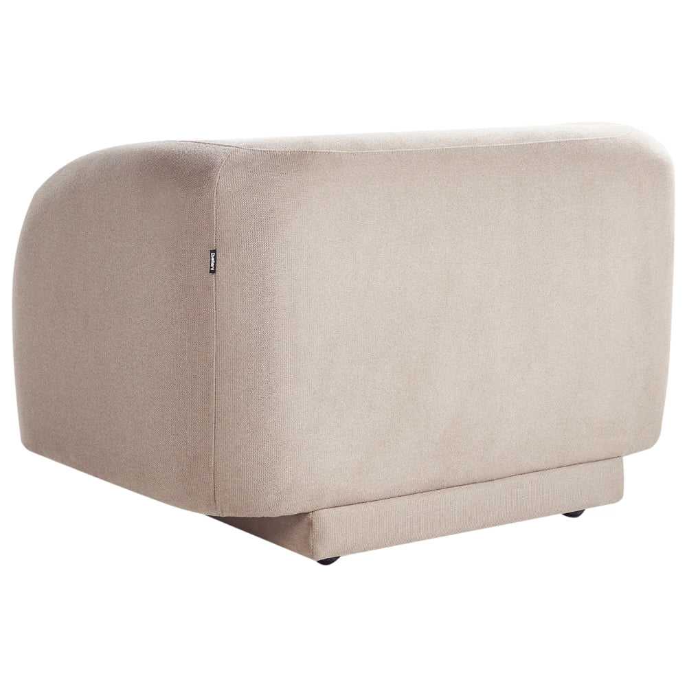 Poltrona in tessuto tortora stile retro glam art decor con braccioli