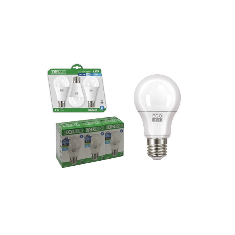 Lampadina LED E27 18 W opalina – 1900 lm luce calda – 3 pz – Ecolight