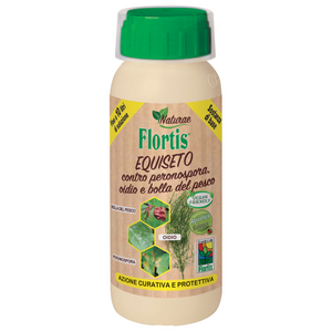 EQUISETO FUNGICIDA BIOLOGICO per piante BOLLA DEL PESCO OIDIO 500ml Flortis