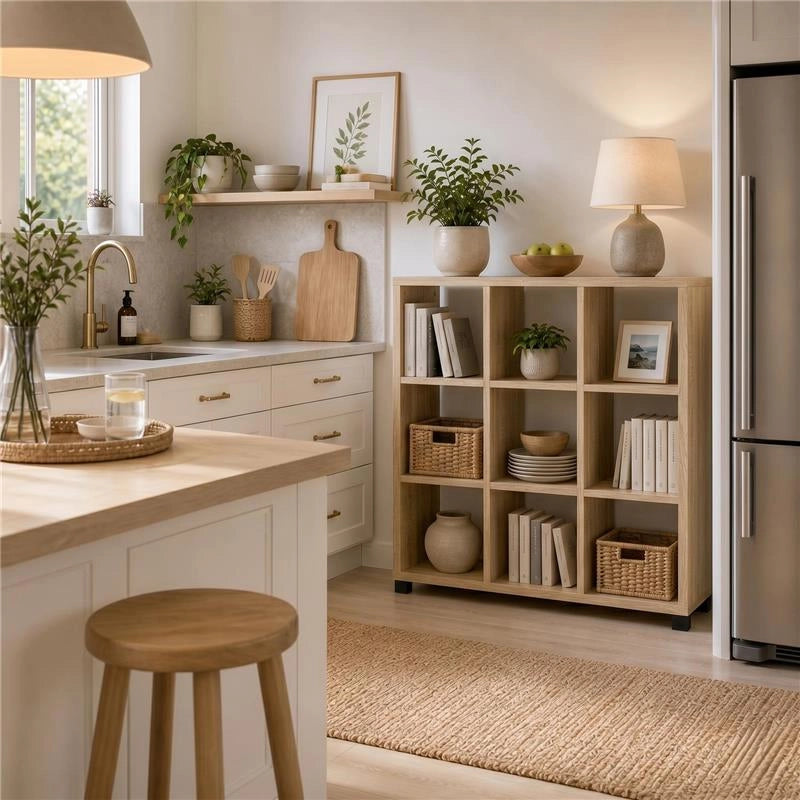 LIBRERIA IN MDF ROVERE CON NOVE RIPIANI MISURE: 90X24X99 CM