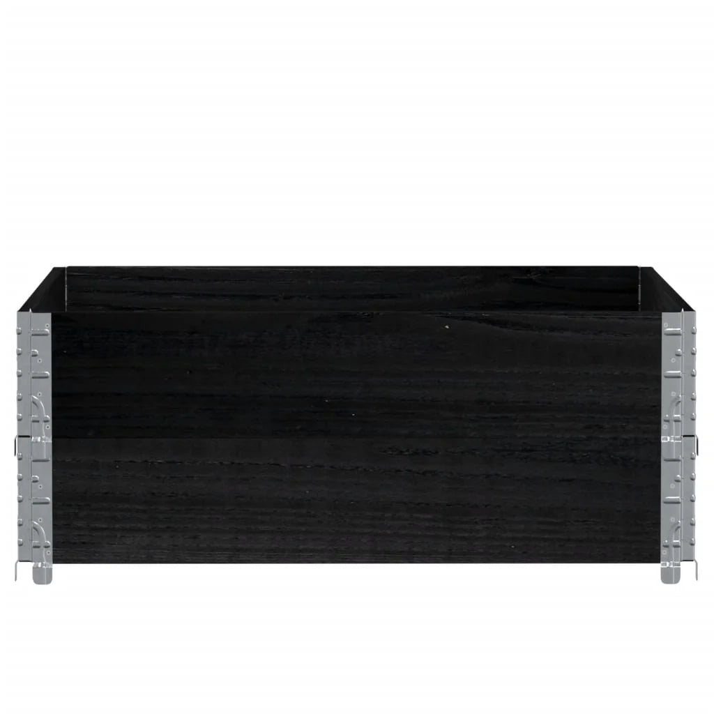 Vassoio per fioriera aiuola rialzata piante fiori terrazza giardino 100 x 100 cm legno massello di pino nero 02_0037248