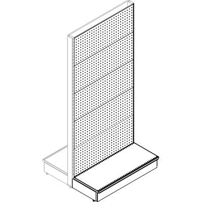 TRASFORMAZIONE A GONDOLA ESTENSIONE MARKET - SCHIENALE FORATO RAL 9016 CM 100 H.CM 215- 1 kit