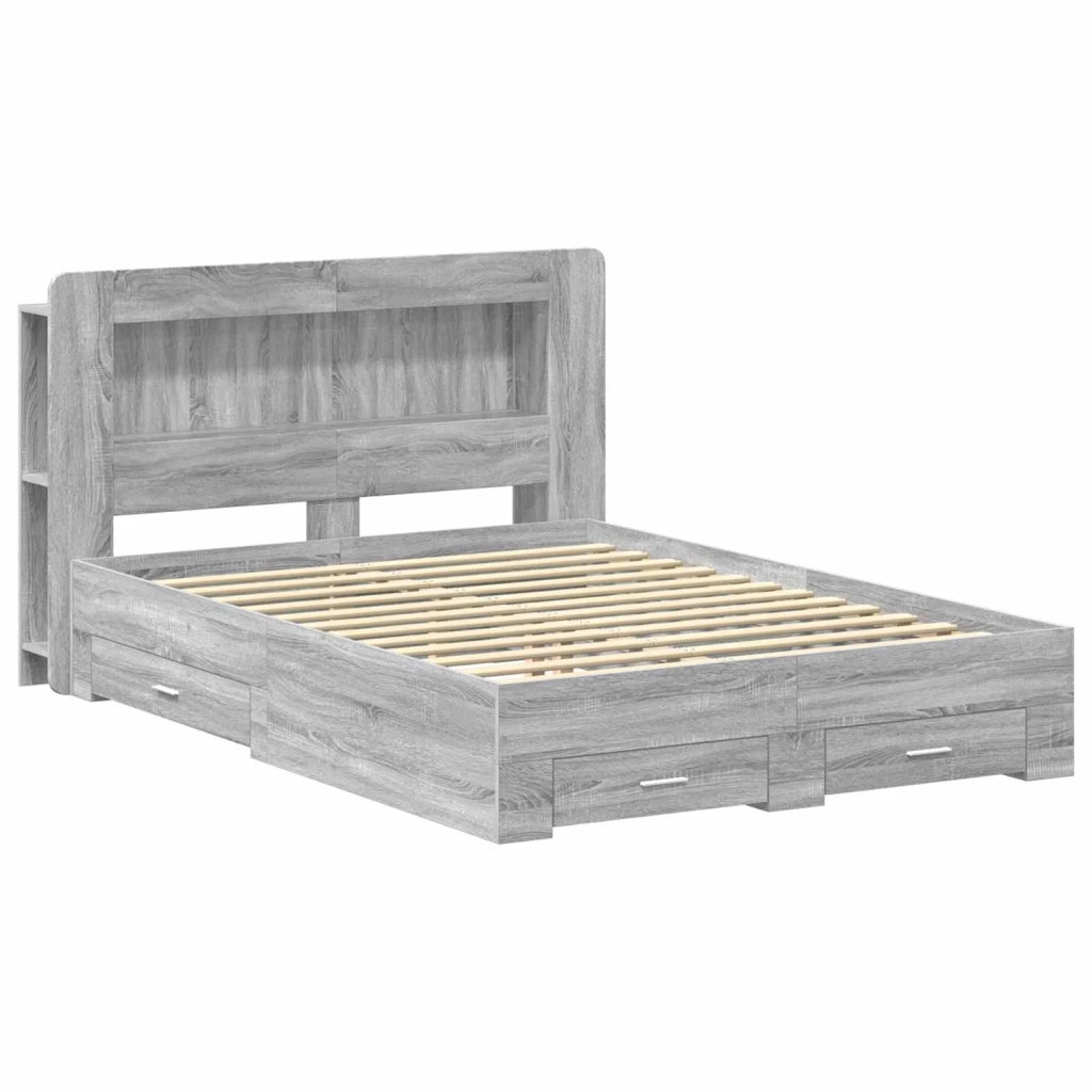 Telaio del letto con storage Sonoma grigio 160 x 200 cm 3433887