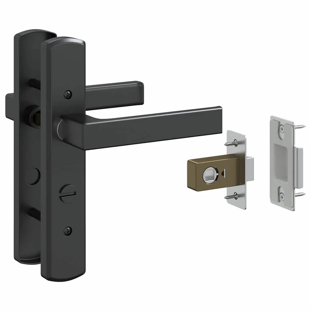 vidaXL Porta Interna Nero 93 x 201.5 cm Vetro temperato, Alluminio