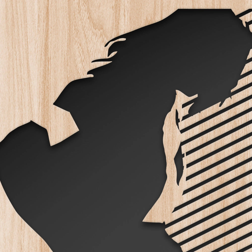 MOON WALK - Quadro arredo LASERCUT composito Legno e PVC Misura: 40x40 cm