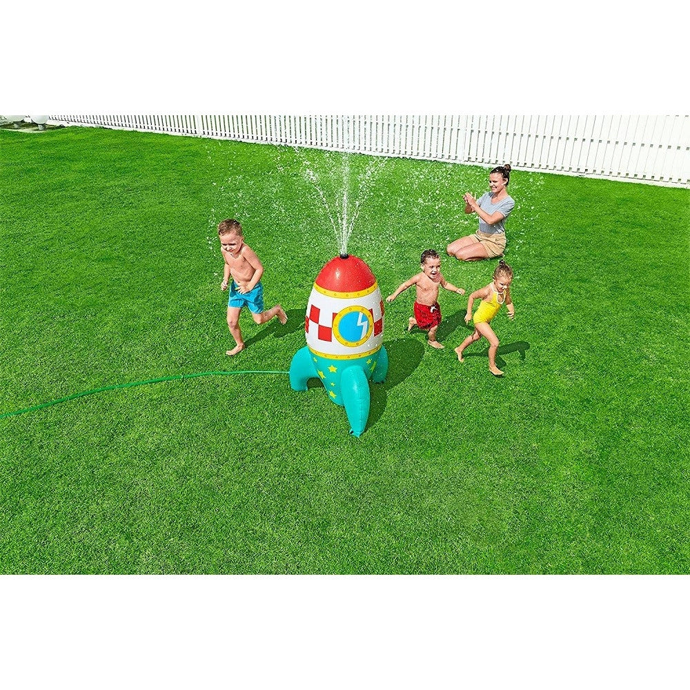 Trade Shop - Missile Gioco Spruzza Acqua Gonfiabile A Razzo Spaziale Bambini 61x64x102cm 52572 -