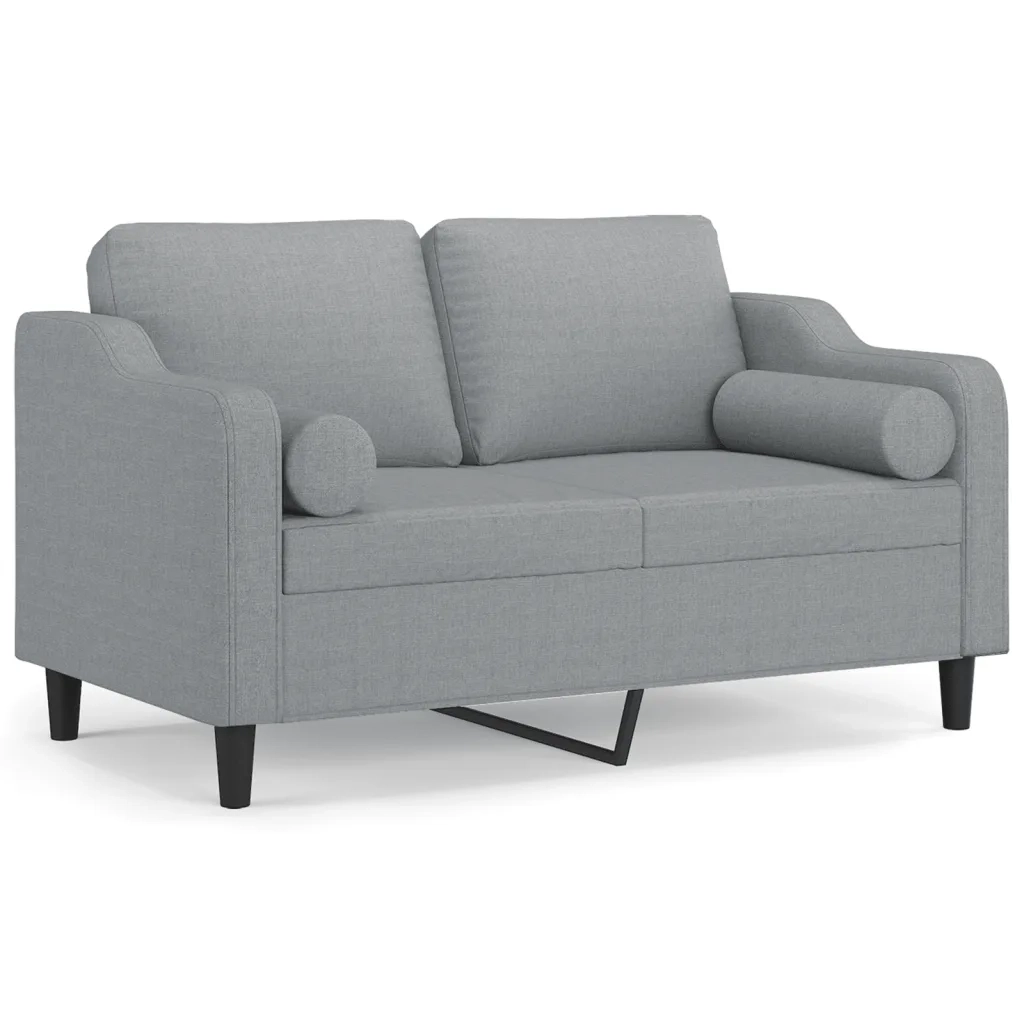Divano a 2 Posti con Cuscini-Sofa 2 Posti con Cuscini Grigio Chiaro 120 cm in Tessuto 718638