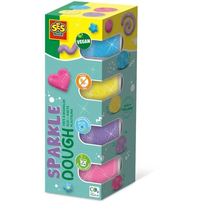 Argilla da modellare Feel Good - Glittering (4x90gr) - SES CREATIVE