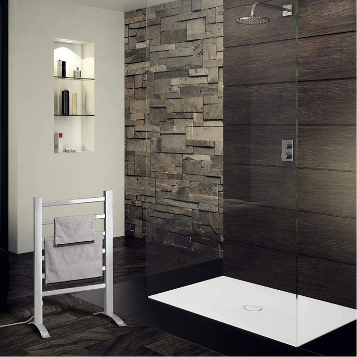 Scaldasalviette Termoarredo Elettrico per Bagno 2in1 da Parete e Terra 6 Barre