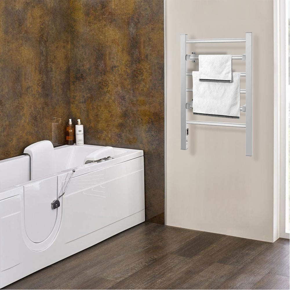 Scaldasalviette Termoarredo Elettrico per Bagno 2in1 da Parete e Terra 6 Barre
