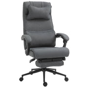 EasyComfort Sedia da Ufficio Ergonomica ad Altezza Regolabile con Braccioli e Poggiapiedi, 66x70x115-123 cm, Grigia