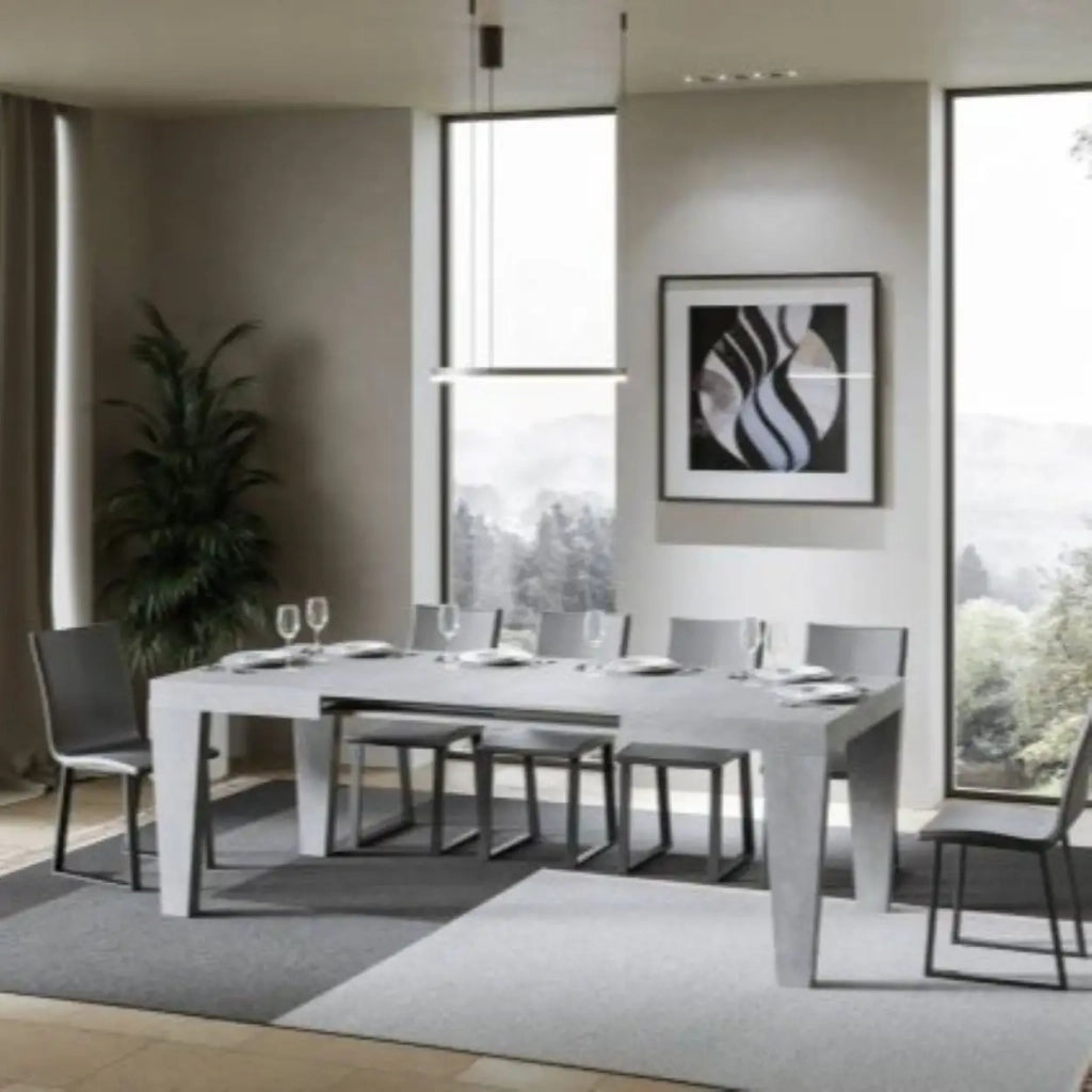 Tavolo allungabile 130/390x90 cm Spimbo colore cemento